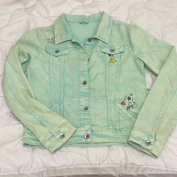C&A Denim Jacket Mint Green Color Girls - Picture 11 of 11